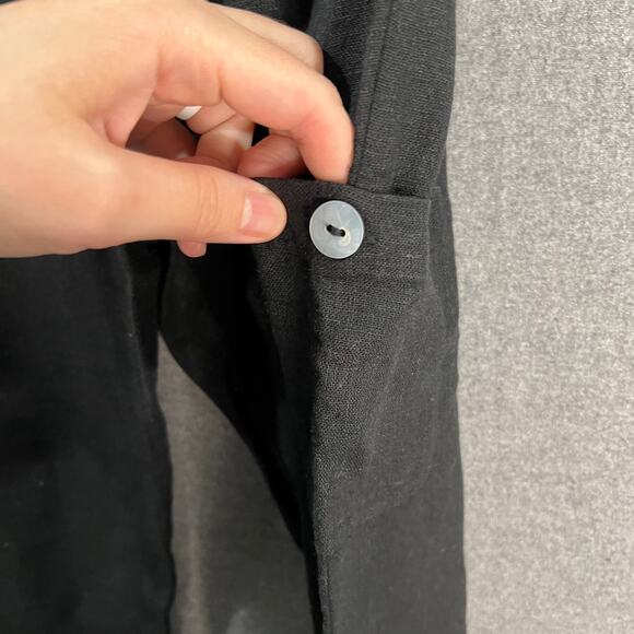 Susan Graver Petite Pure Easy Linen Utility Crop Pant Black, Petite XX-Small - Picture 9 of 11